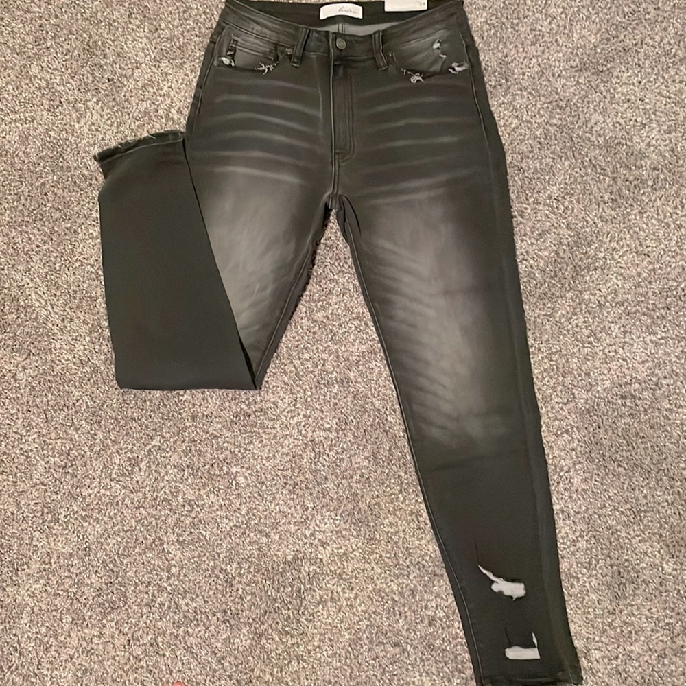 Kancan grey distressed jeans size 11/29 High rise super skinny